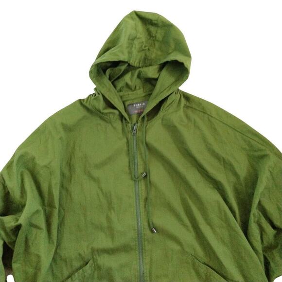 Torrid Green Twill Dolman Zip Front Anorak Jacket Plus Size 5X Hooded Light - Picture 3 of 8